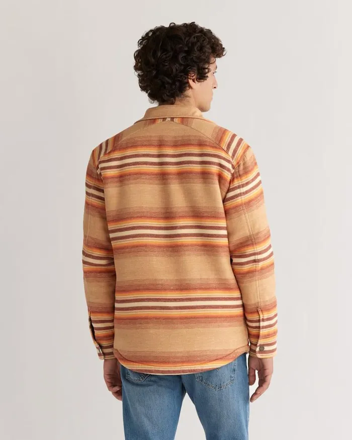 Men STRIPED DOUBLESOFT SHERPALINED SHIRT JACKET Tan Ralston Stripe Pendleton Jackets and Coats