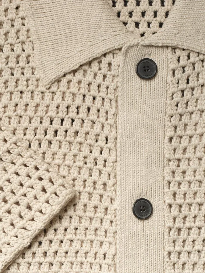 Men Sweaters and Hoodies FRAME Open Weave Cardigan 8212 Ecru Men Sweaters and Hoodies FRAME Open Weave Cardigan 8212 Ecru