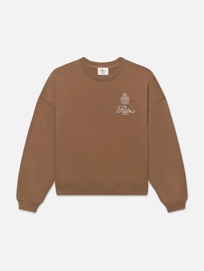 Men Sweaters and Hoodies FRAME Ritz Unisex Breakfast In Bed Crewneck 8212 Camel