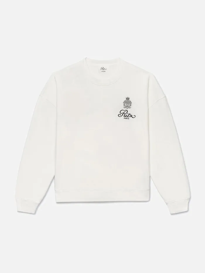 Men Sweaters and Hoodies FRAME Ritz Unisex Privacy Please Crewneck 8212 White