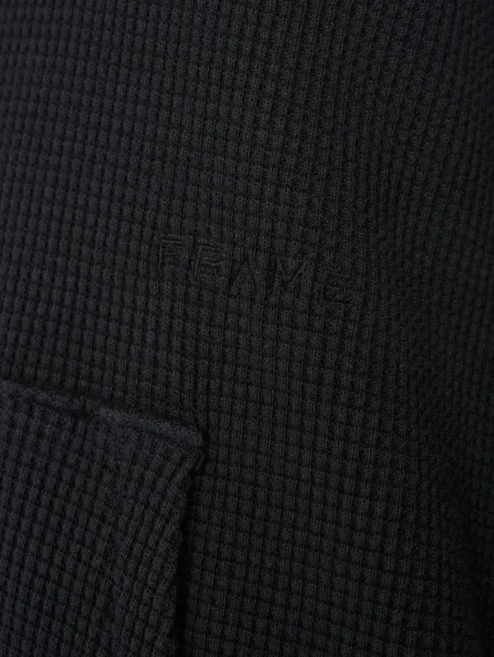 Men Sweaters and Hoodies FRAME Waffle Textured Hoodie 8212 Noir Men Sweaters and Hoodies FRAME Waffle Textured Hoodie 8212 Noir