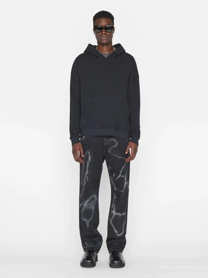 Men Sweaters and Hoodies FRAME Waffle Textured Hoodie 8212 Noir Men Sweaters and Hoodies FRAME Waffle Textured Hoodie 8212 Noir