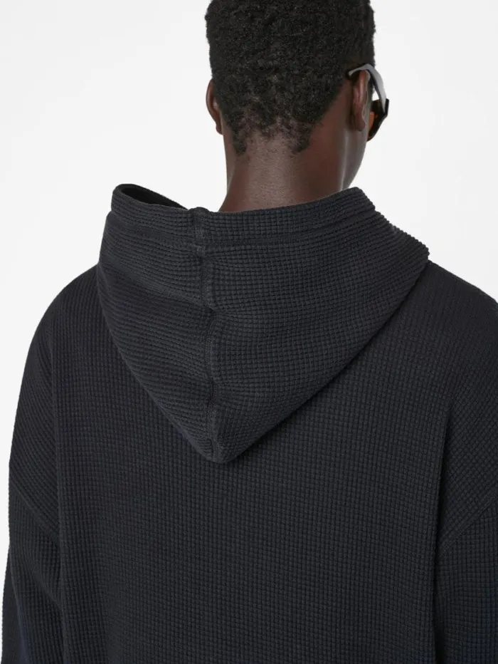 Men Sweaters and Hoodies FRAME Waffle Textured Hoodie 8212 Noir Men Sweaters and Hoodies FRAME Waffle Textured Hoodie 8212 Noir