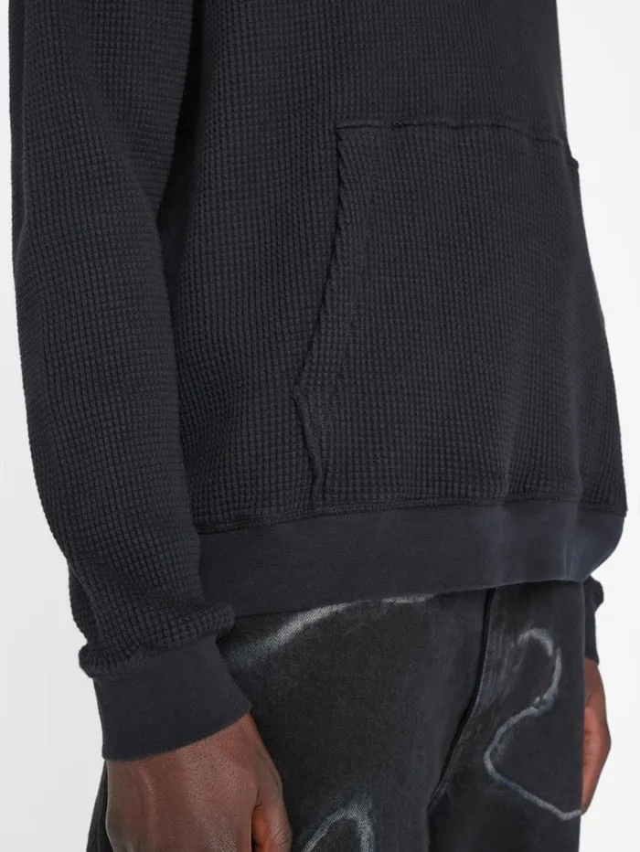 Men Sweaters and Hoodies FRAME Waffle Textured Hoodie 8212 Noir Men Sweaters and Hoodies FRAME Waffle Textured Hoodie 8212 Noir