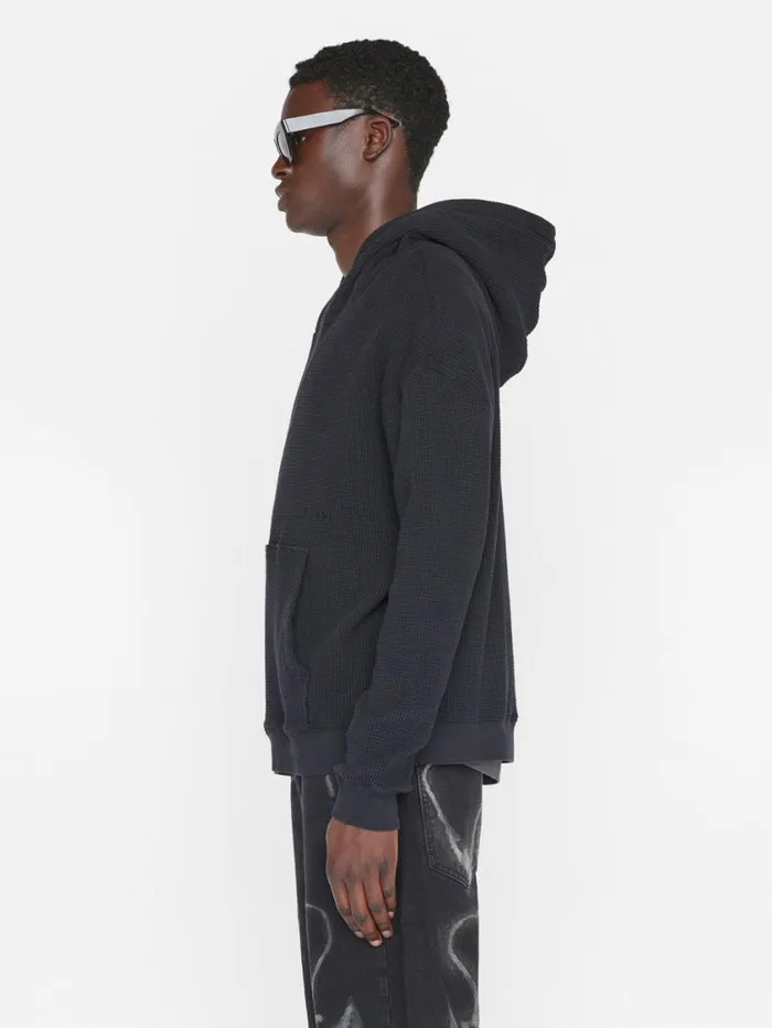 Men Sweaters and Hoodies FRAME Waffle Textured Hoodie 8212 Noir Men Sweaters and Hoodies FRAME Waffle Textured Hoodie 8212 Noir