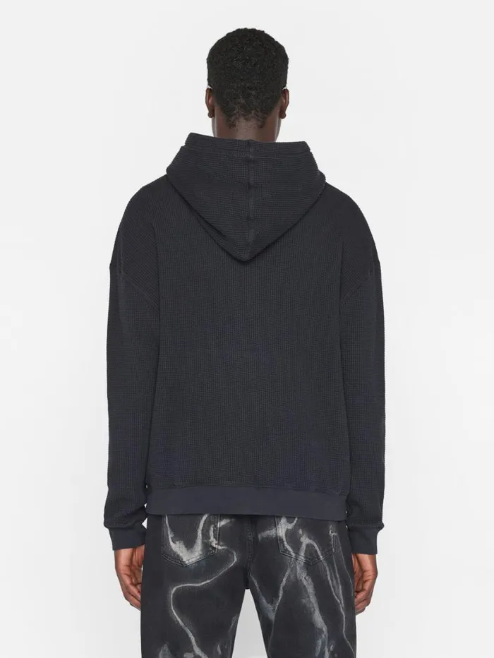 Men Sweaters and Hoodies FRAME Waffle Textured Hoodie 8212 Noir Men Sweaters and Hoodies FRAME Waffle Textured Hoodie 8212 Noir
