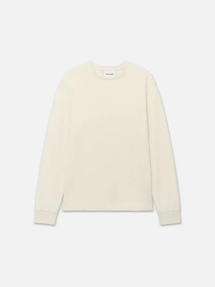 Men Tees FRAME Duo Fold Crew 8212 White Canvas
