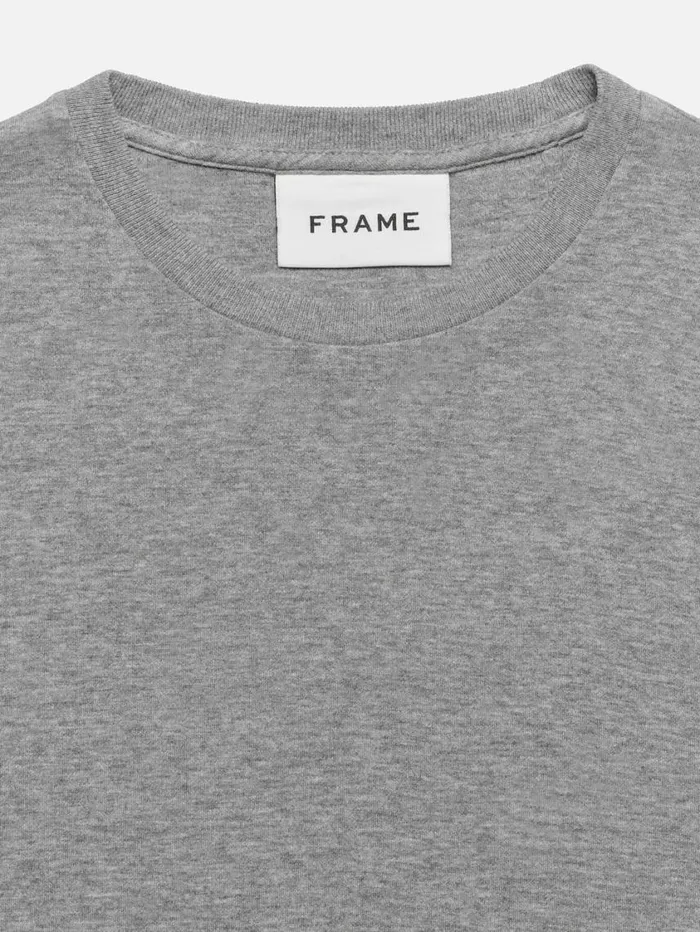 Men Tees FRAME Duo Fold Long Sleeve Crew 8212 Heather Grey Men Tees FRAME Duo Fold Long Sleeve Crew 8212 Heather Grey