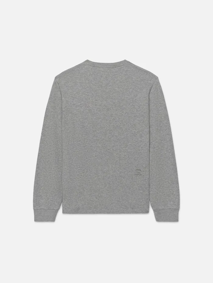 Men Tees FRAME Duo Fold Long Sleeve Crew 8212 Heather Grey Men Tees FRAME Duo Fold Long Sleeve Crew 8212 Heather Grey