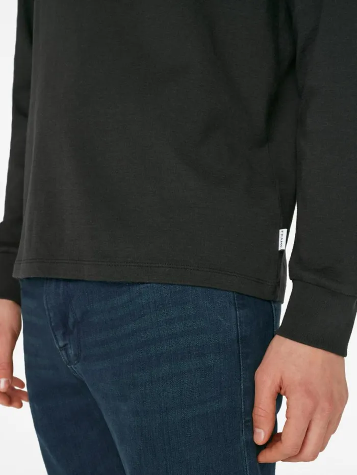 Men Tees FRAME Duo Fold Long Sleeve Crew 8212 Noir Men Tees FRAME Duo Fold Long Sleeve Crew 8212 Noir