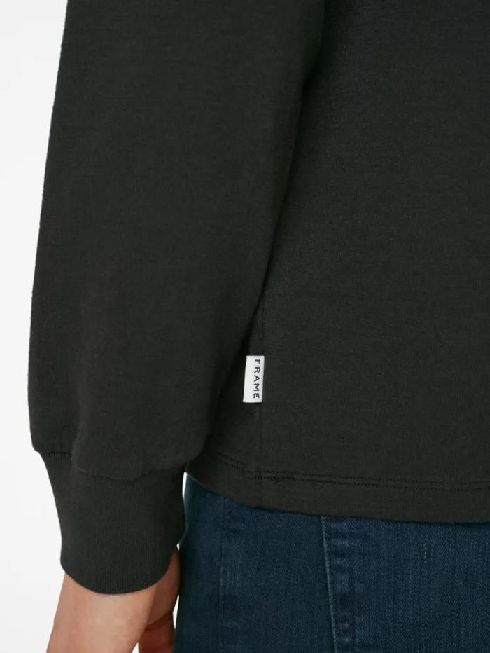 Men Tees FRAME Duo Fold Long Sleeve Crew 8212 Noir Men Tees FRAME Duo Fold Long Sleeve Crew 8212 Noir