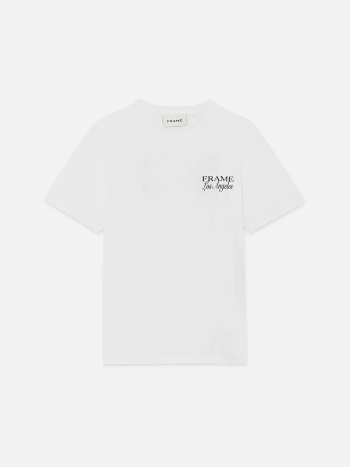Men Tees FRAME FRAME LA Double Logo Tee 8212 White