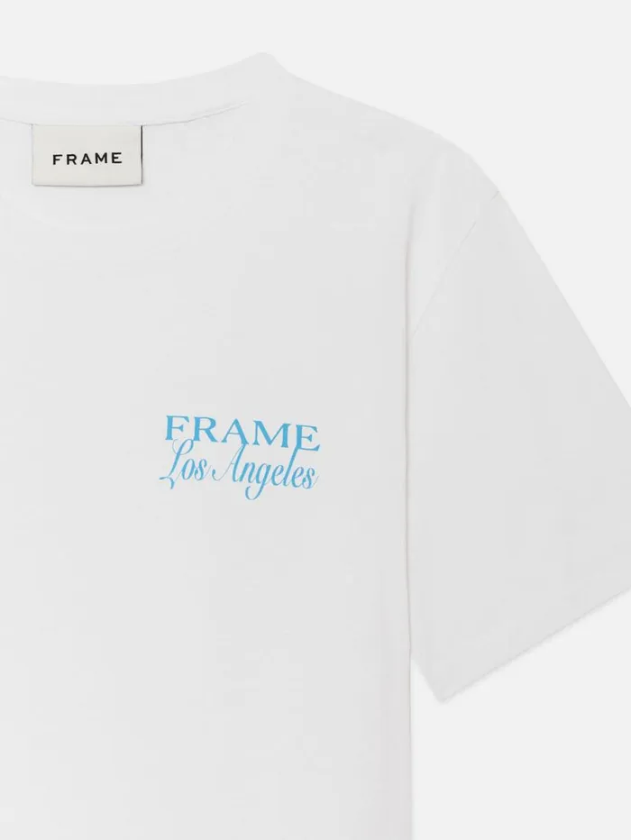 Men Tees FRAME FRAME LA Logo Tee 8212 White Men Tees FRAME FRAME LA Logo Tee 8212 White