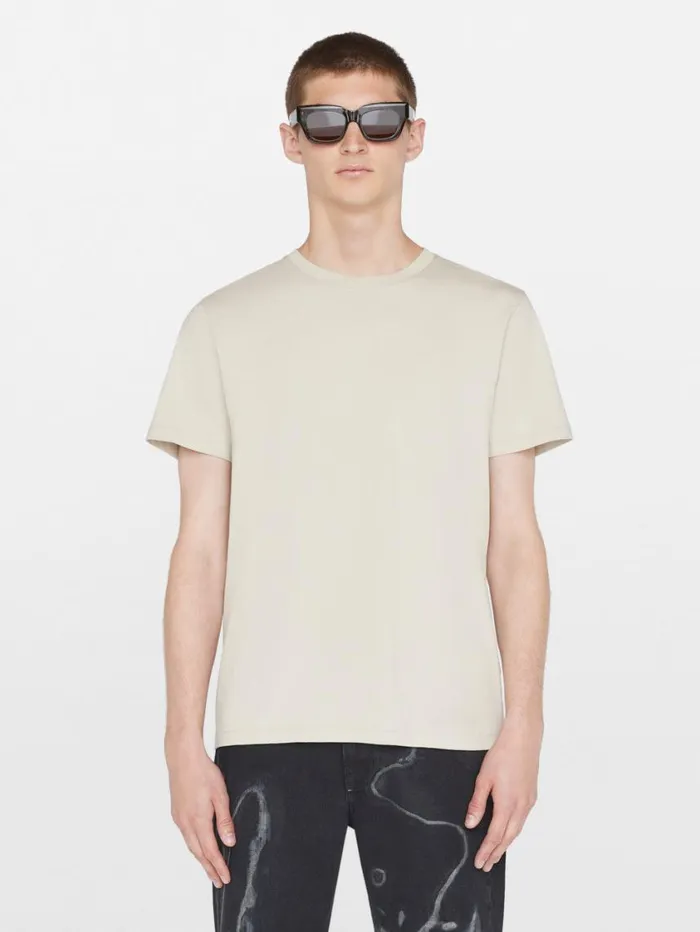 Men Tees FRAME FRAME Logo Tee 8212 Oatmeal Men Tees FRAME FRAME Logo Tee 8212 Oatmeal