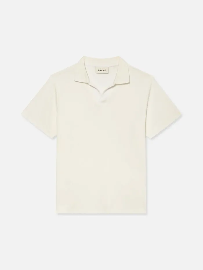 Men Tees FRAME Jacquard Polo 8212 Off White