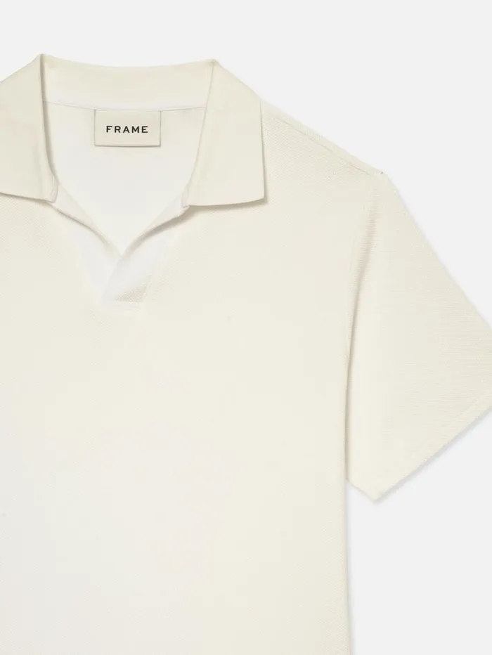 Men Tees FRAME Jacquard Polo 8212 Off White Men Tees FRAME Jacquard Polo 8212 Off White