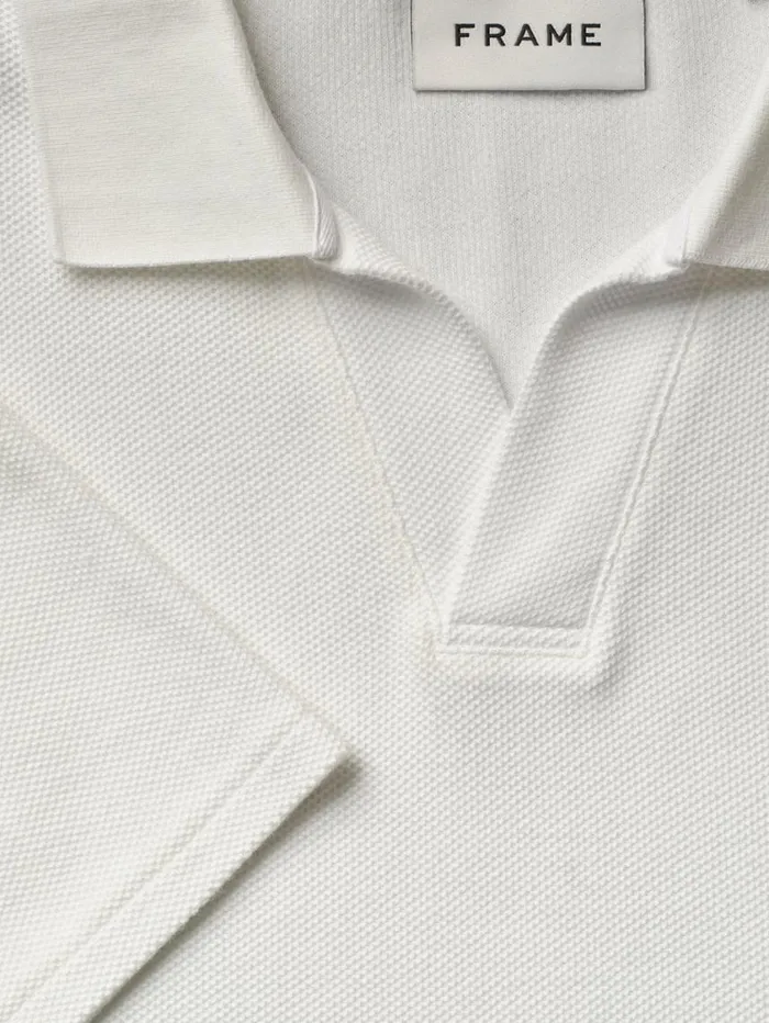 Men Tees FRAME Jacquard Polo 8212 Off White Men Tees FRAME Jacquard Polo 8212 Off White
