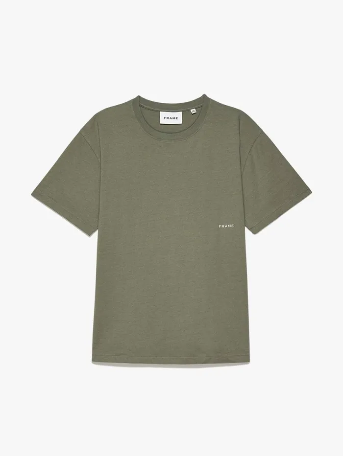 Men Tees FRAME Relaxed Vintage Washed Tee 8212 Washed Khaki Green