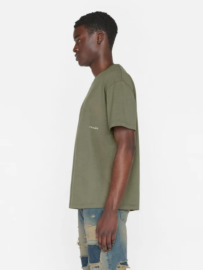 Men Tees FRAME Relaxed Vintage Washed Tee 8212 Washed Khaki Green Men Tees FRAME Relaxed Vintage Washed Tee 8212 Washed Khaki Green