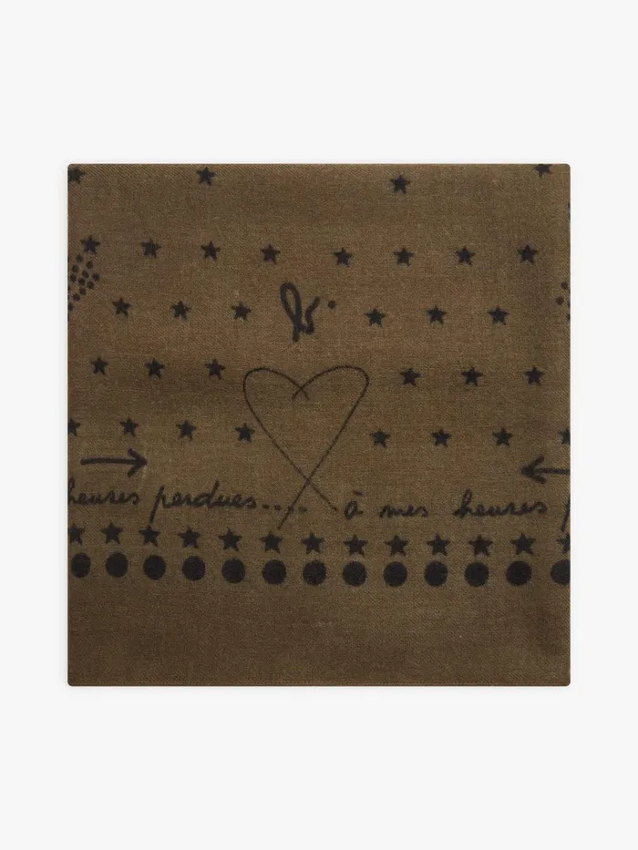 MenWomen Agns B Scarves Brown Wool Bandana Scarf