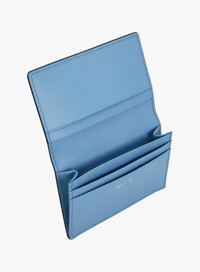 MenWomen Agns B Small Leather Goods Black And Blue Leather Cardholder
