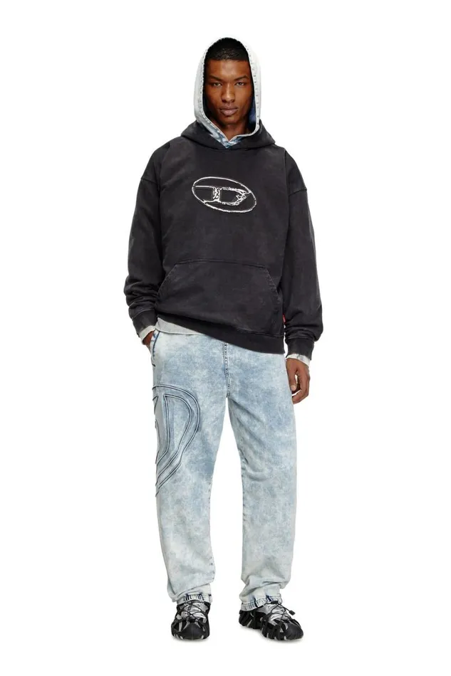 MenWomen Diesel Sweatshirts and Hoodies SBOXTHOODQ7 Black