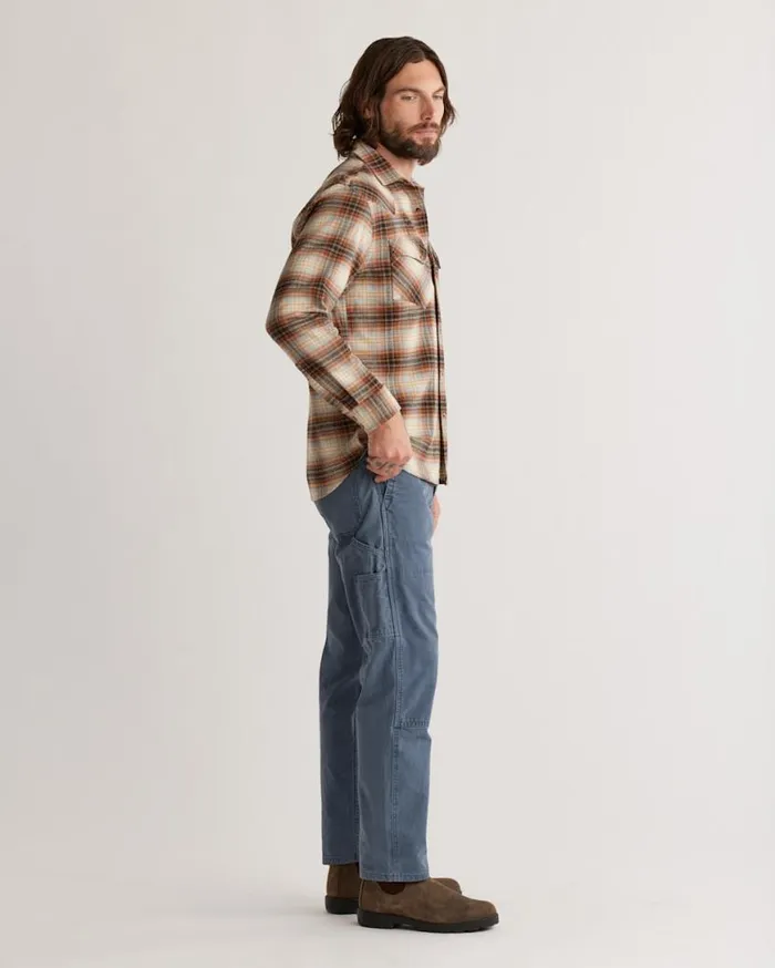 Men WYATT SNAPFRONT COTTON SHIRT Ochrenavygold Plaid Pendleton Shirts