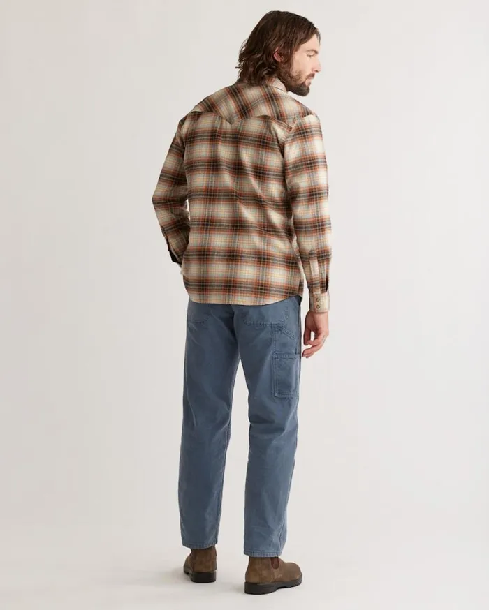 Men WYATT SNAPFRONT COTTON SHIRT Ochrenavygold Plaid Pendleton Shirts