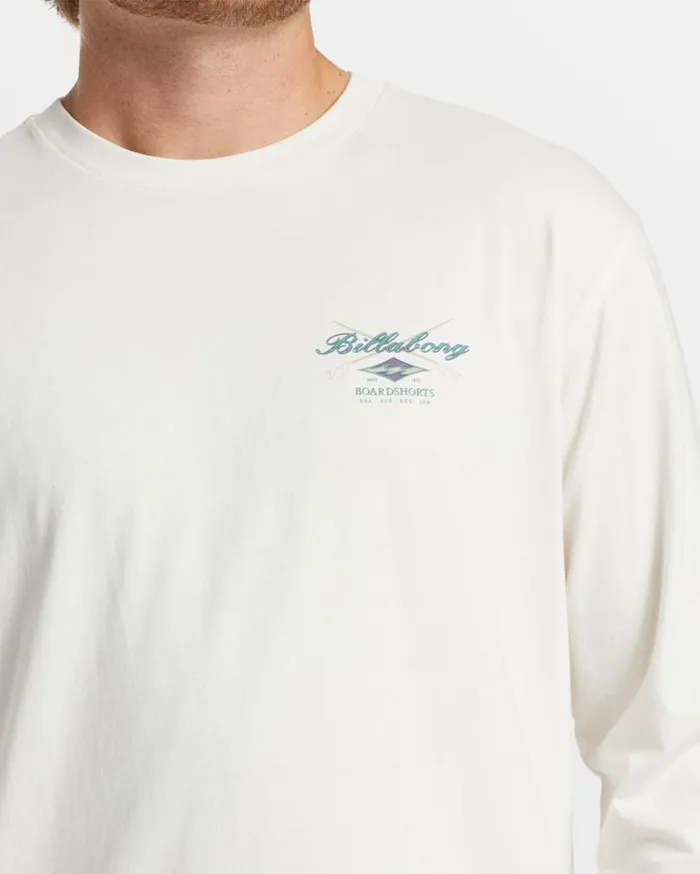 Mens Crossboards Long Sleeve TShirt Off White Billabong TShirts Mens Crossboards Long Sleeve TShirt Off White Billabong TShirts