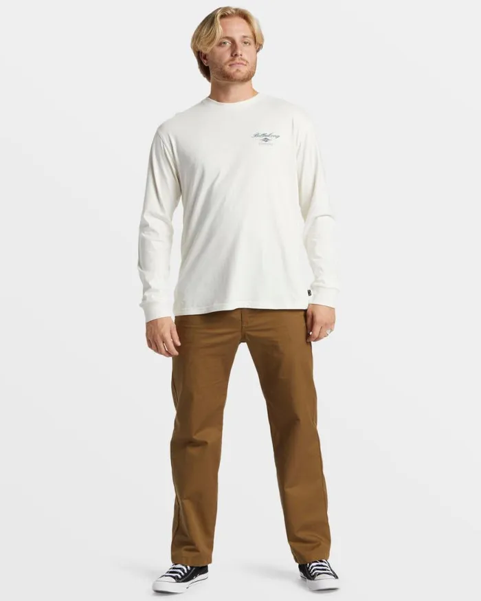Mens Crossboards Long Sleeve TShirt Off White Billabong TShirts Mens Crossboards Long Sleeve TShirt Off White Billabong TShirts