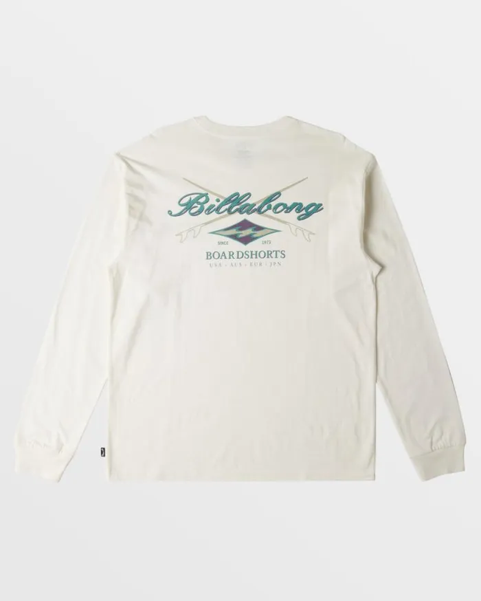 Mens Crossboards Long Sleeve TShirt Off White Billabong TShirts Mens Crossboards Long Sleeve TShirt Off White Billabong TShirts