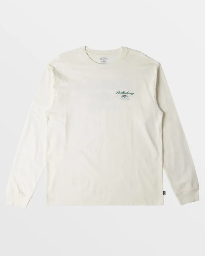 Mens Crossboards Long Sleeve TShirt Off White Billabong TShirts Mens Crossboards Long Sleeve TShirt Off White Billabong TShirts