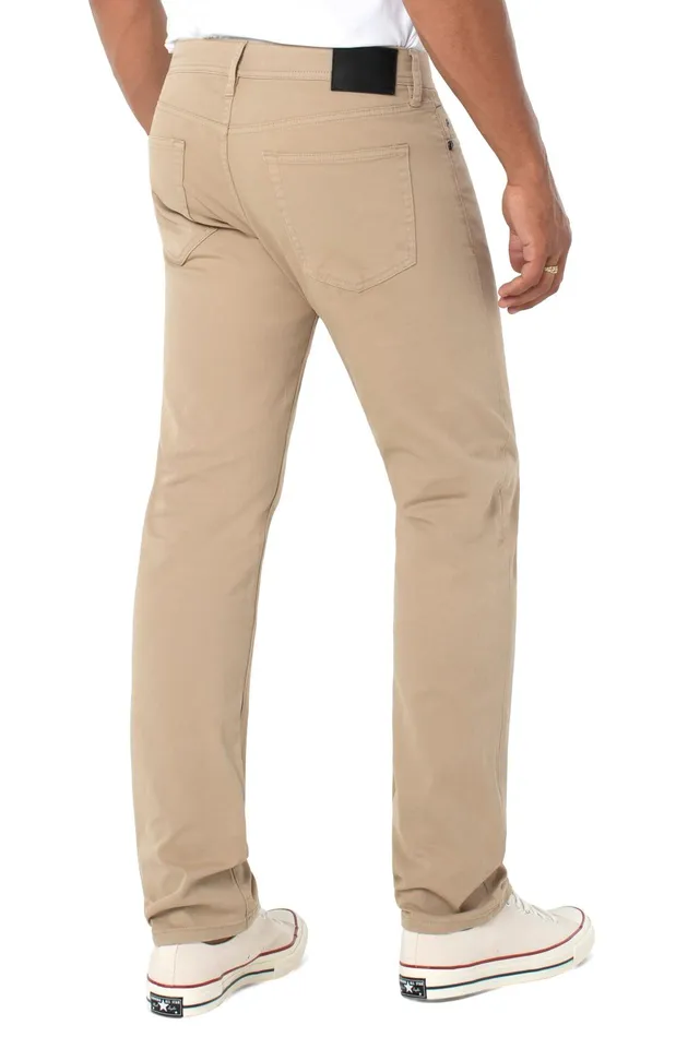 Mens Liverpool Los Angeles Jeans KINGSTON MODERN STRAIGHT PEACHED COLORED TWILL Khaki