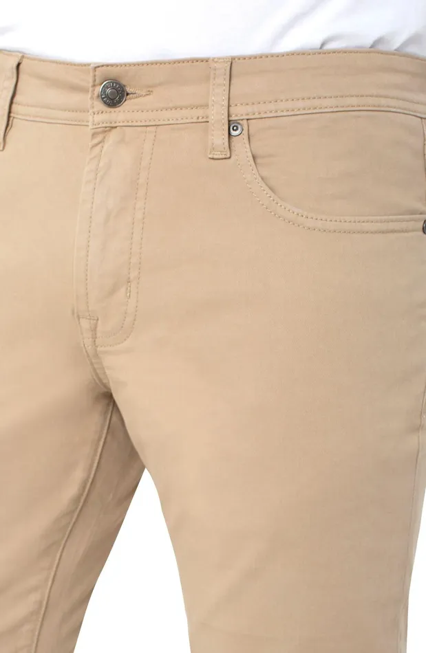 Mens Liverpool Los Angeles Jeans KINGSTON MODERN STRAIGHT PEACHED COLORED TWILL Khaki