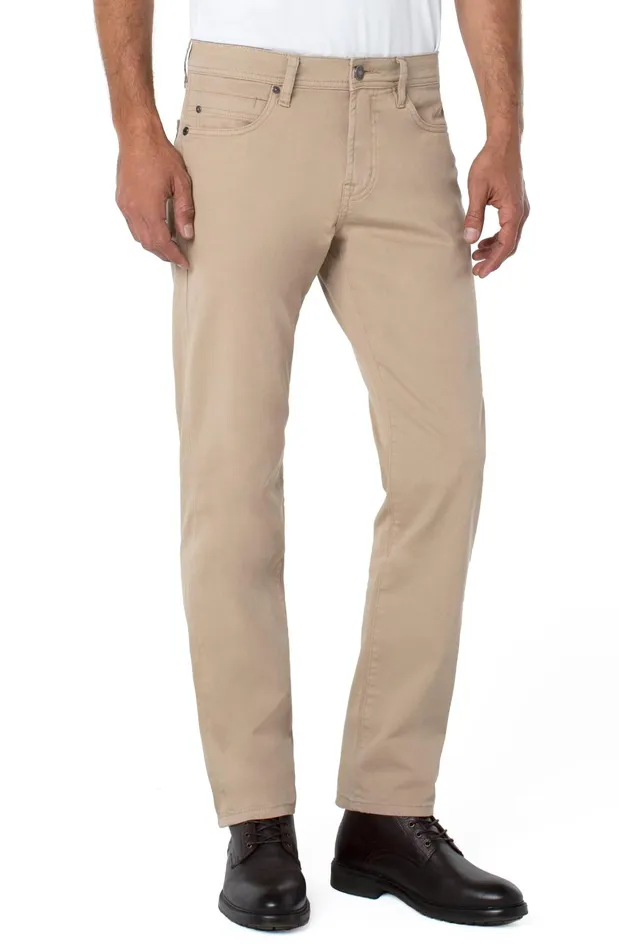 Mens Liverpool Los Angeles Jeans REGENT RELAXED STRAIGHT PEACHED COLORED TWILL Khaki Mens Liverpool Los Angeles Jeans REGENT RELAXED STRAIGHT PEACHED COLORED TWILL Khaki