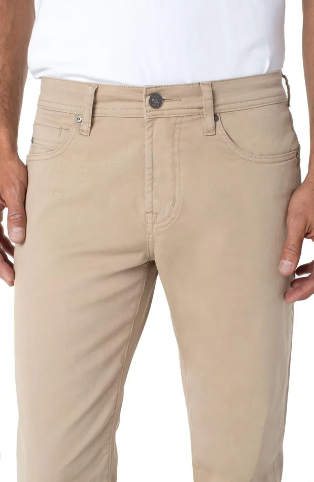 Mens Liverpool Los Angeles Jeans REGENT RELAXED STRAIGHT PEACHED COLORED TWILL Khaki