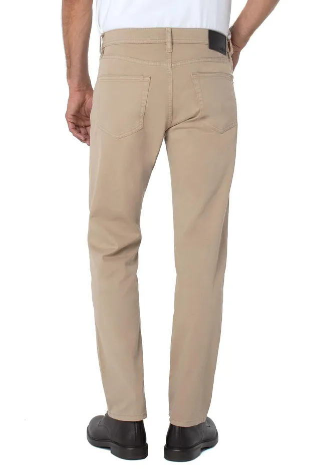 Mens Liverpool Los Angeles Jeans REGENT RELAXED STRAIGHT PEACHED COLORED TWILL Khaki