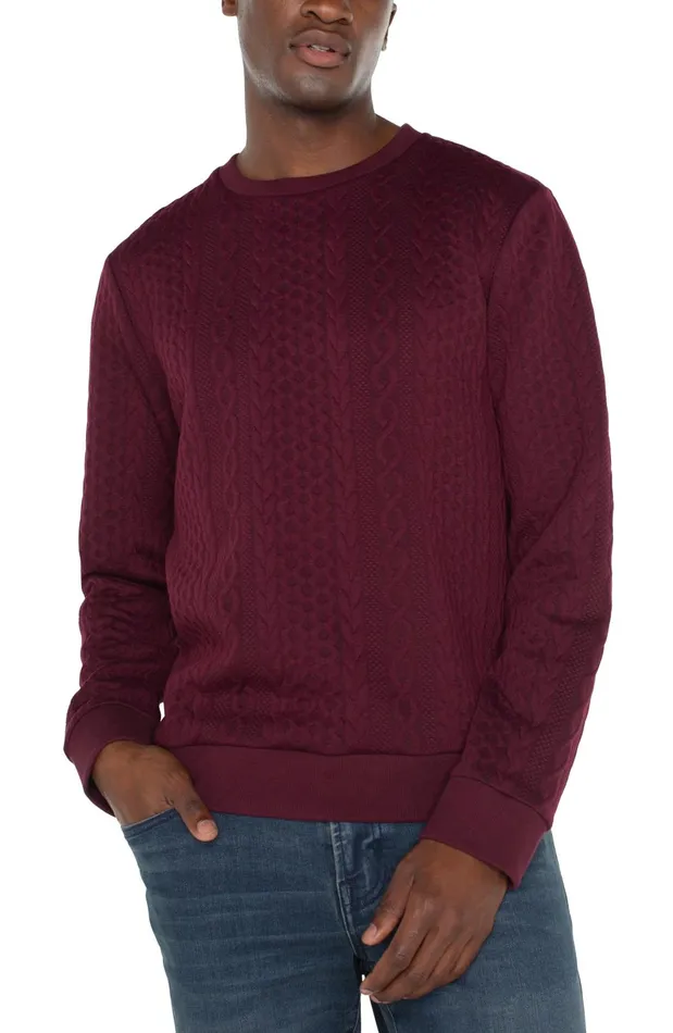 Mens Liverpool Los Angeles Shirts CREW NECK PULLOVER Burgundy