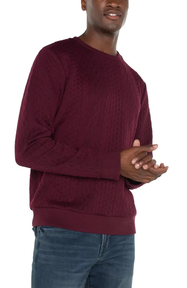 Mens Liverpool Los Angeles Shirts CREW NECK PULLOVER Burgundy