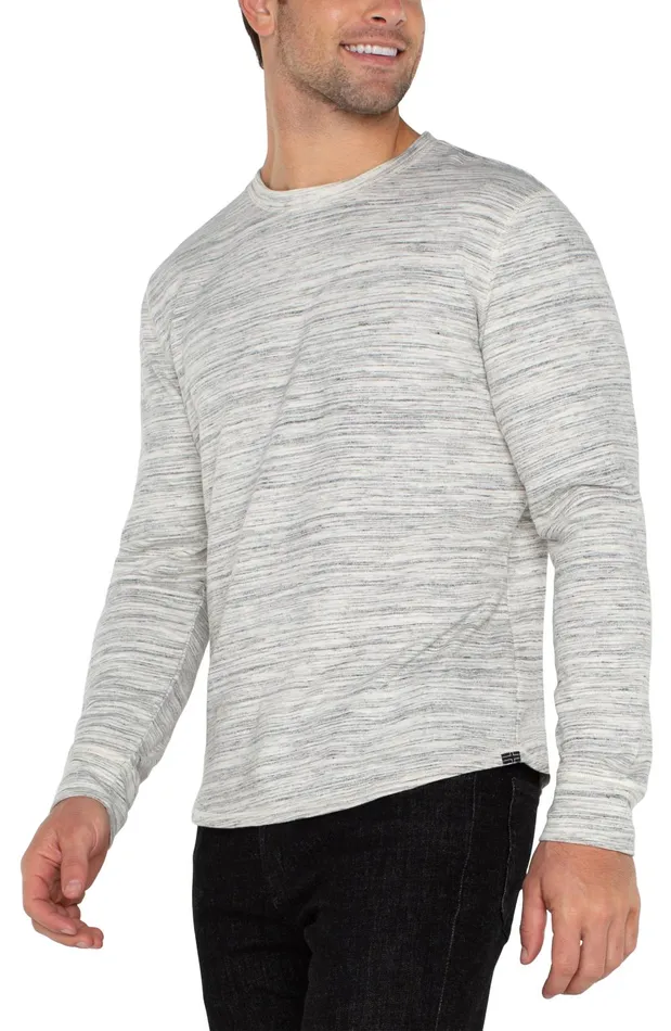 Mens Liverpool Los Angeles Shirts LONG SLEEVE CREW NECK Grey White Multi