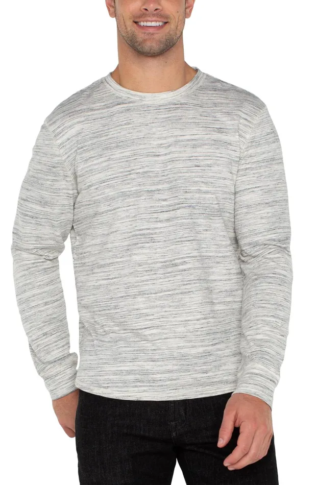 Mens Liverpool Los Angeles Shirts LONG SLEEVE CREW NECK Grey White Multi