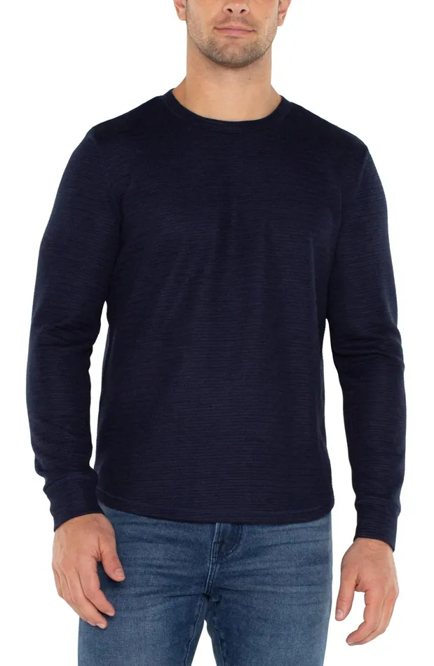 Mens Liverpool Los Angeles Shirts LONG SLEEVE CREW NECK Navy
