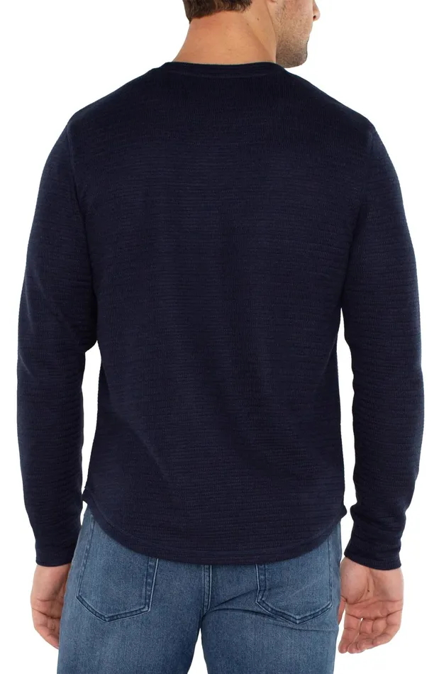 Mens Liverpool Los Angeles Shirts LONG SLEEVE CREW NECK Navy