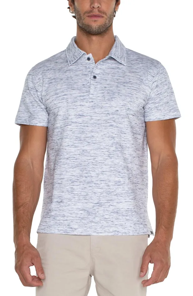 Mens Liverpool Los Angeles Shirts SHORT SLEEVE POLO Porcelain Navy