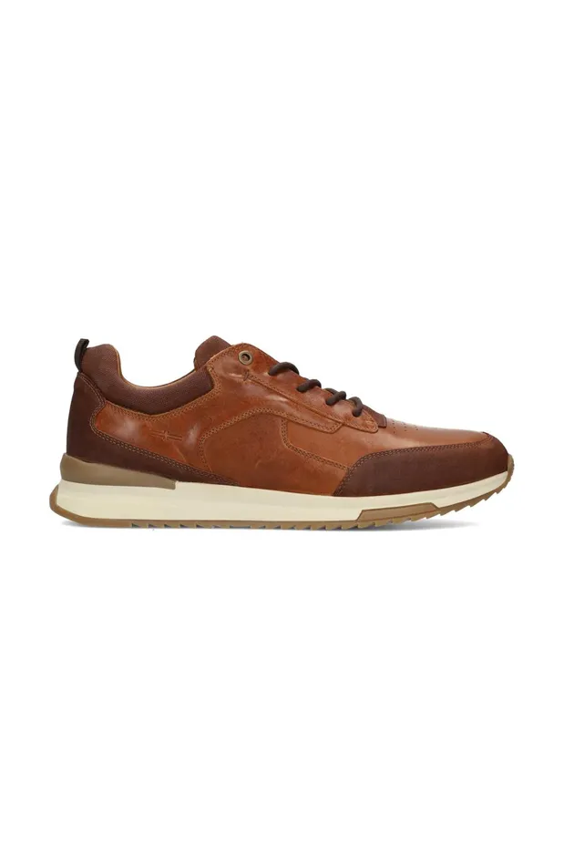 Mens Liverpool Los Angeles Sneakers BENNET LEATHER TEXTURED SNEAKER Cognac