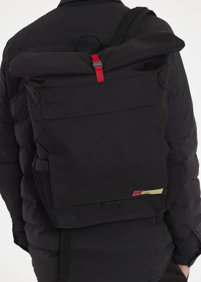 Mens Paul Smith Bags Black Nylon Utilitarian RollTop Backpack Mens Paul Smith Bags Black Nylon Utilitarian RollTop Backpack