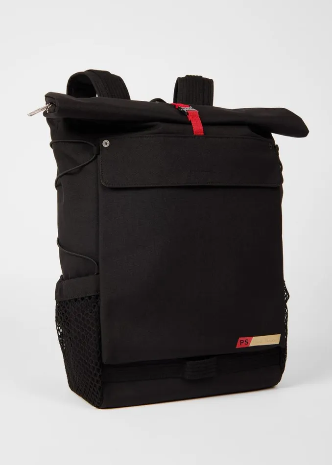 Mens Paul Smith Bags Black Nylon Utilitarian RollTop Backpack Mens Paul Smith Bags Black Nylon Utilitarian RollTop Backpack