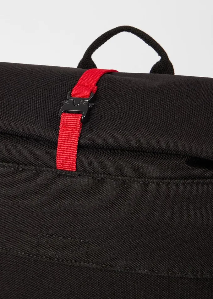 Mens Paul Smith Bags Black Nylon Utilitarian RollTop Backpack Mens Paul Smith Bags Black Nylon Utilitarian RollTop Backpack