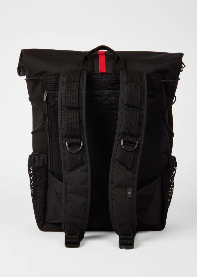 Mens Paul Smith Bags Black Nylon Utilitarian RollTop Backpack Mens Paul Smith Bags Black Nylon Utilitarian RollTop Backpack