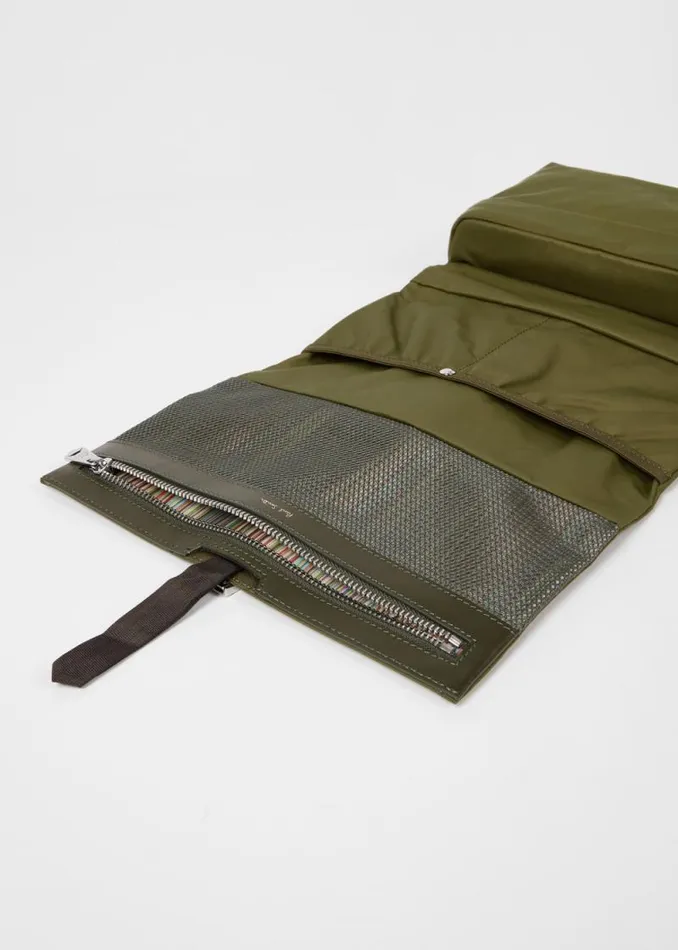 Mens Paul Smith Bags Khaki Fold Out Wash Bag Mens Paul Smith Bags Khaki Fold Out Wash Bag